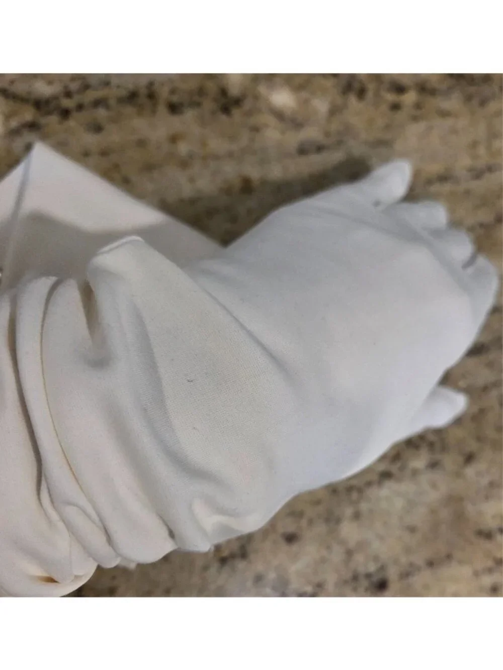 New! Vintage Sz S Off-White Formal Stretch Nylon Opera Gloves 23